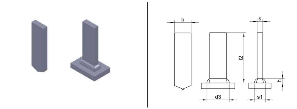 Bearfix Type A rectangular stud
